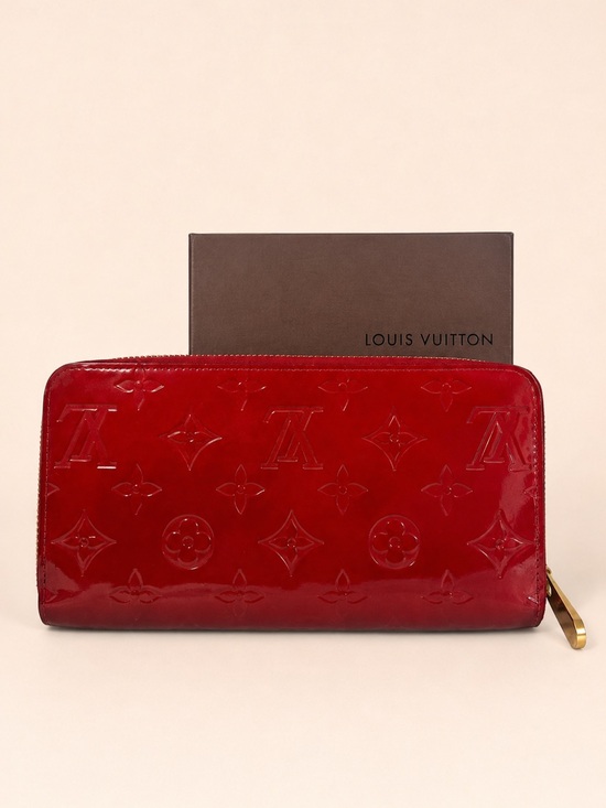 Louis Vuitton Handbags - Louis Vuitton Monogram Vernis Zippy Wallet Red w/ Box